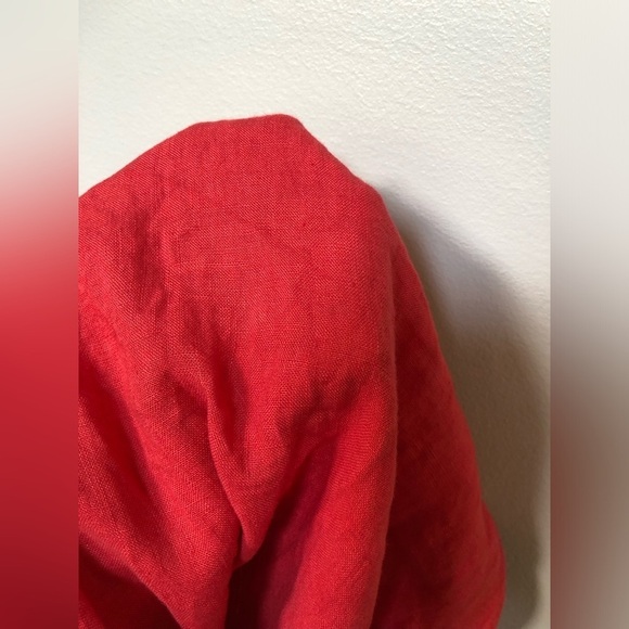 Lungo L’Arno Women’s M 100% Linen Boat Neck Short-Sleeve Coral Pink Dress - VGUC - Picture 9 of 10